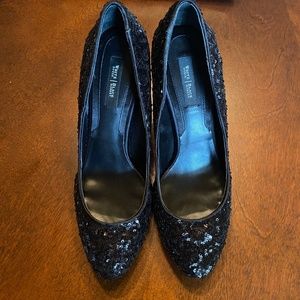 White House Black Market Black Glitter Shoes